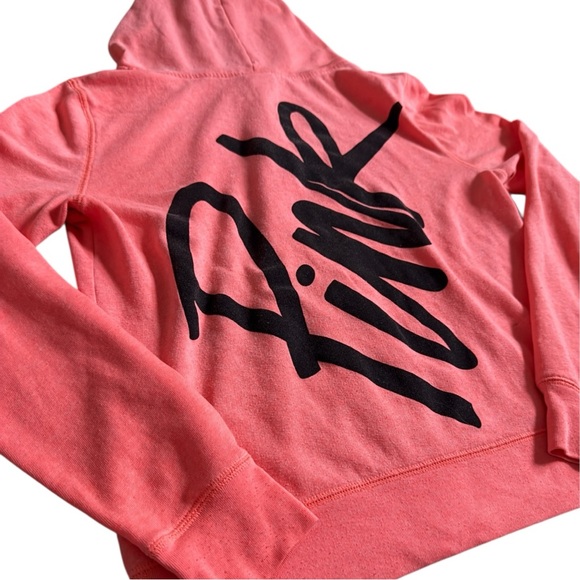 PINK Victoria’s Secret Y2K Coral Zip-Up Hoodie Small | Cozy Logo Sweatshirt - Picture 2 of 7